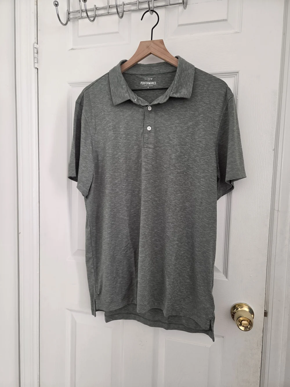 J. Crew Performance Heather Green Polo Shirt - Men's